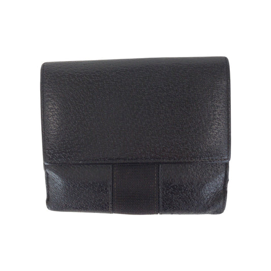 GUCCI Bifold Wallet 035 1408 2090 leather Black SilverMetal Folding wallet Compact wallet mens Used Authentic