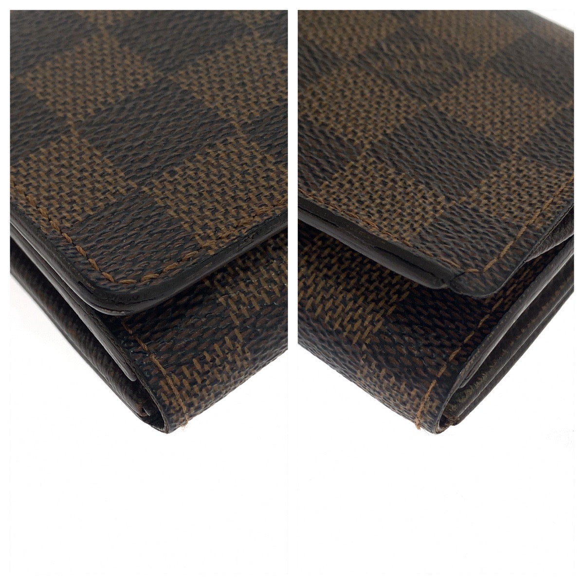 LOUIS VUITTON Bifold Wallet N61730 PVC Brown Gold Metal Folding wallet Compact wallet Damier L-Zip Portonet Bie Tresol Women Used Authentic