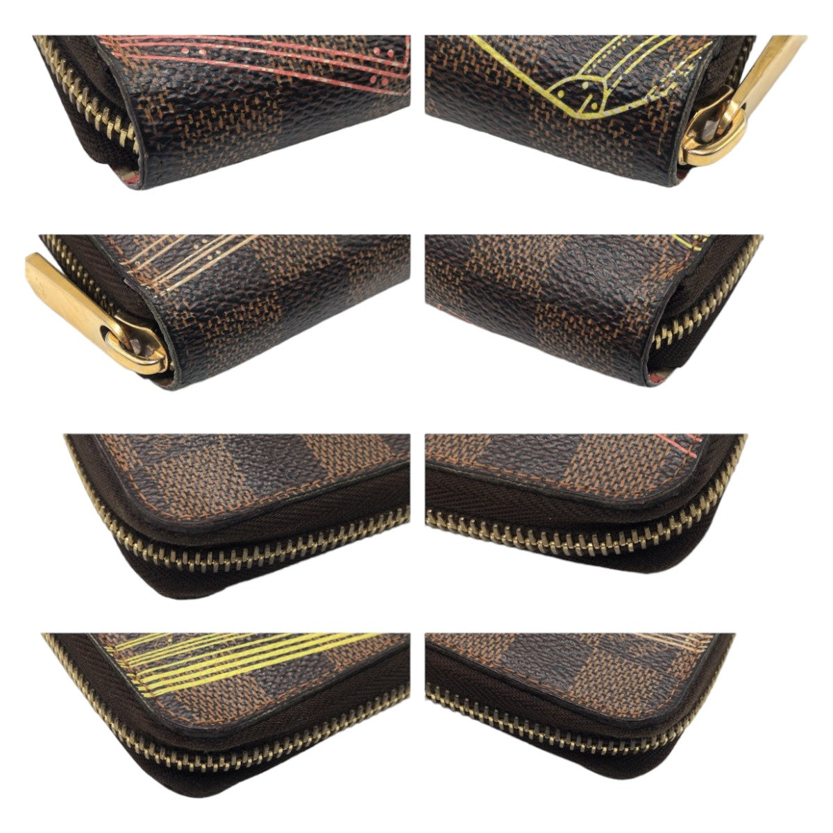 LOUIS VUITTON Long Wallet Purse N63026 leather Brown Gold Metal Long Wallet Purse Long Wallet Zip Around Damier Trunk Zippy wallet Women Used Authentic