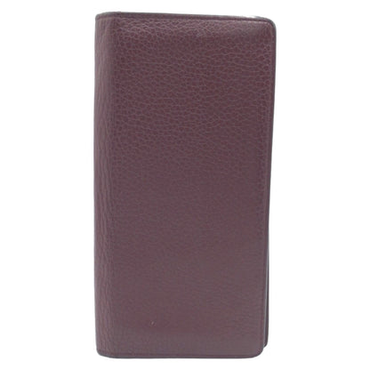 LOUIS VUITTON Long Wallet Purse M58202 leather Brown Silver Metal Long Wallet Purse Taurillon Clemence Portefeuille Braza mens Used Authentic