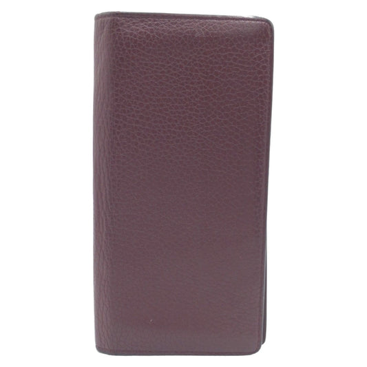 LOUIS VUITTON Long Wallet Purse M58202 leather Brown Silver Metal Long Wallet Purse Taurillon Clemence Portefeuille Braza mens Used Authentic