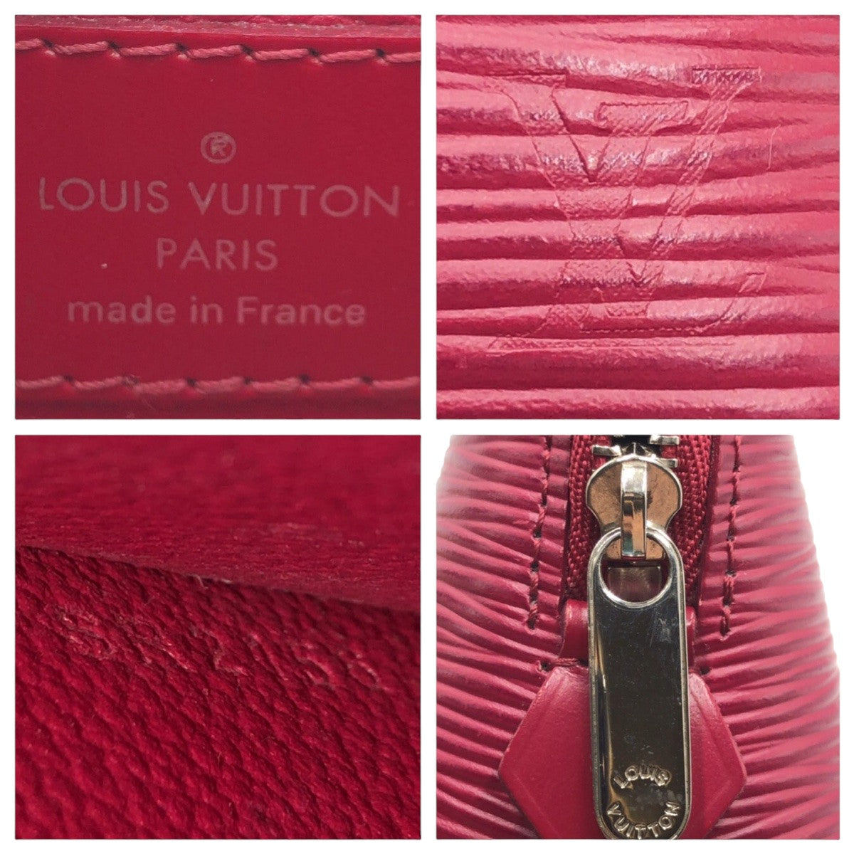 LOUIS VUITTON Pouch M40641 Epi Leather Fuchsia Pink SilverMetal Makeup pouch Cosmetics Pouch Epi Pochette Cosmetic Women Used Authentic