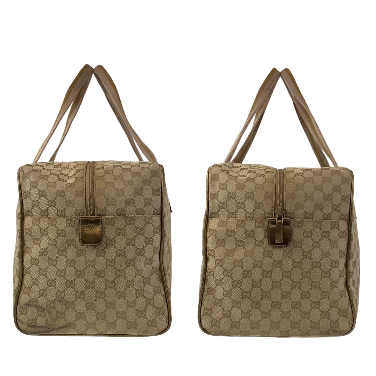 GUCCI Boston Duffel bag 153240 GG canvas Beige Gold Metal Boston Duffel bag Handbag Unisex GG pattern Women Used Authentic