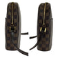 LOUIS VUITTON Shoulder Bag N51294 PVC Brown Gold Metal Crossbody Shoulder Bag Pochette Damier Ipanema PM Women Used Authentic