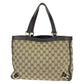 GUCCI Tote Bag 170004 GG canvas, leather Beige Brown Gold Metal Tote Bag Shoulder Bag Abbey Women Used Authentic