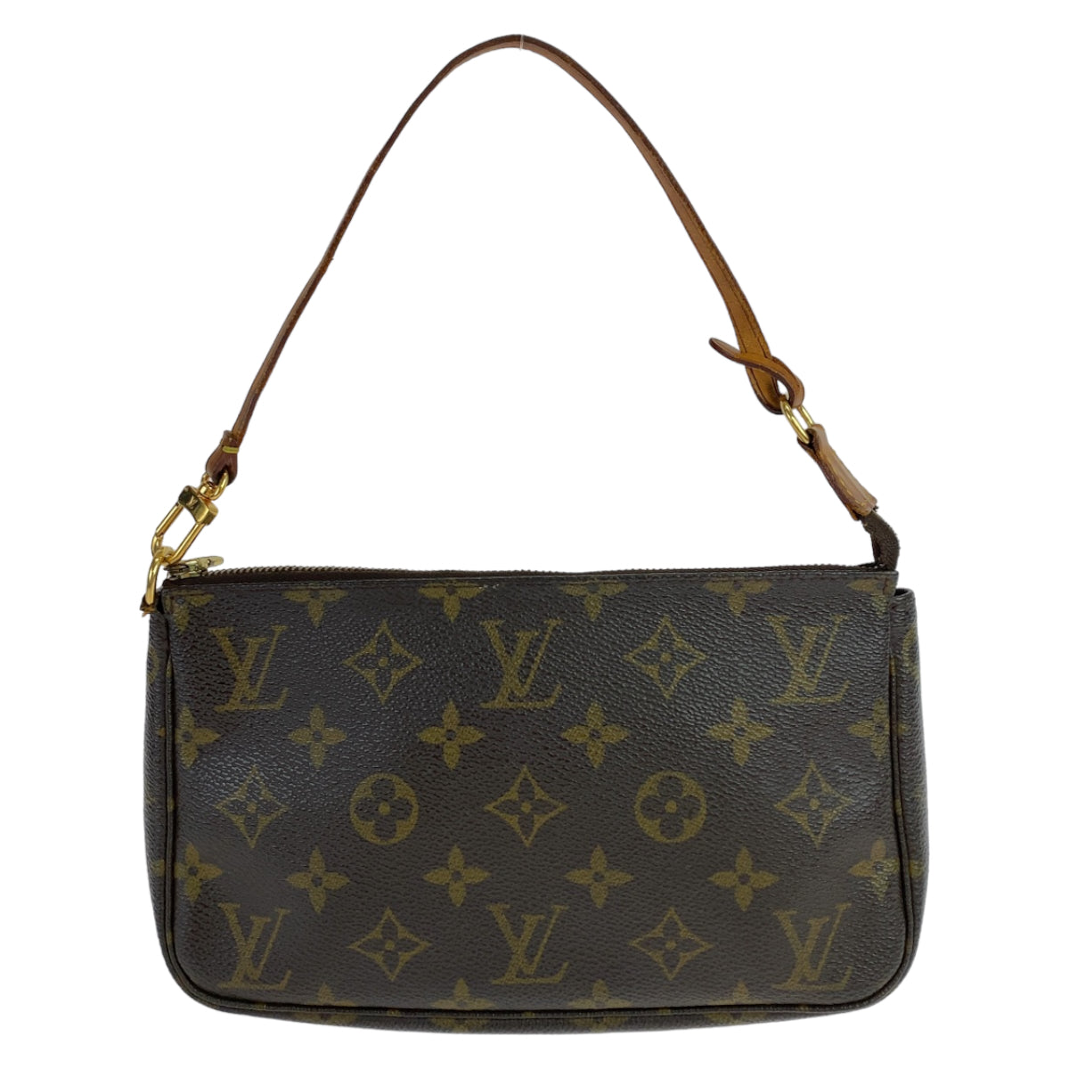LOUIS VUITTON Handbag M51980 PVC Brown Gold Metal Handbag accessory pouch Monogram Pochette Accessoar Women Used Authentic