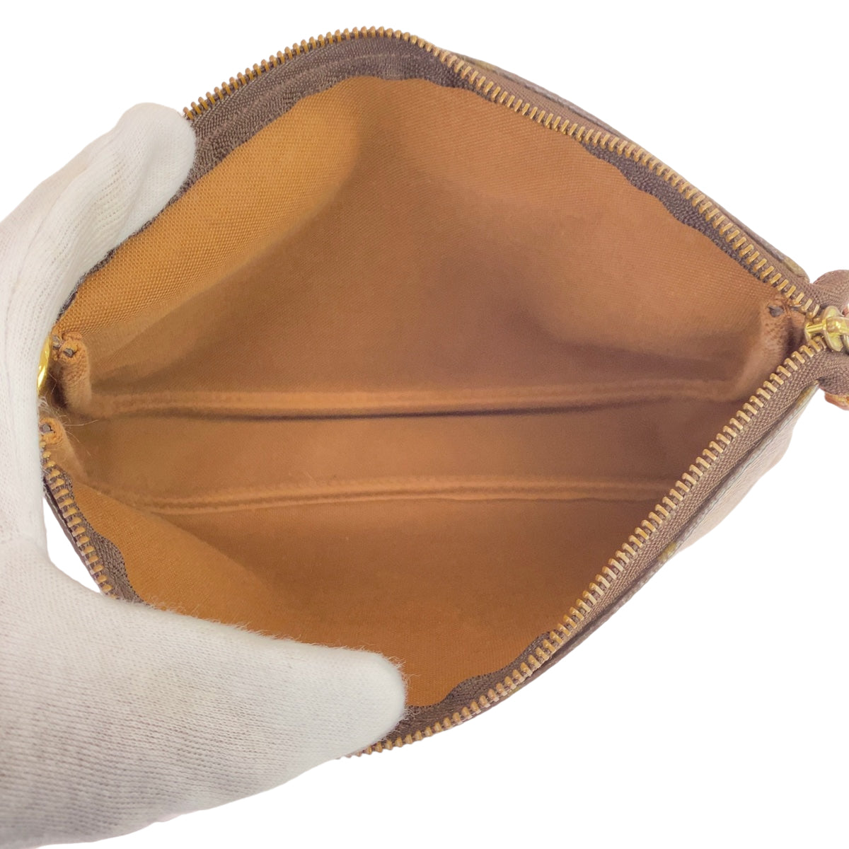 LOUIS VUITTON Handbag M51980 PVC Brown Gold Metal Handbag accessory pouch Monogram Pochette Accessoar Women Used Authentic