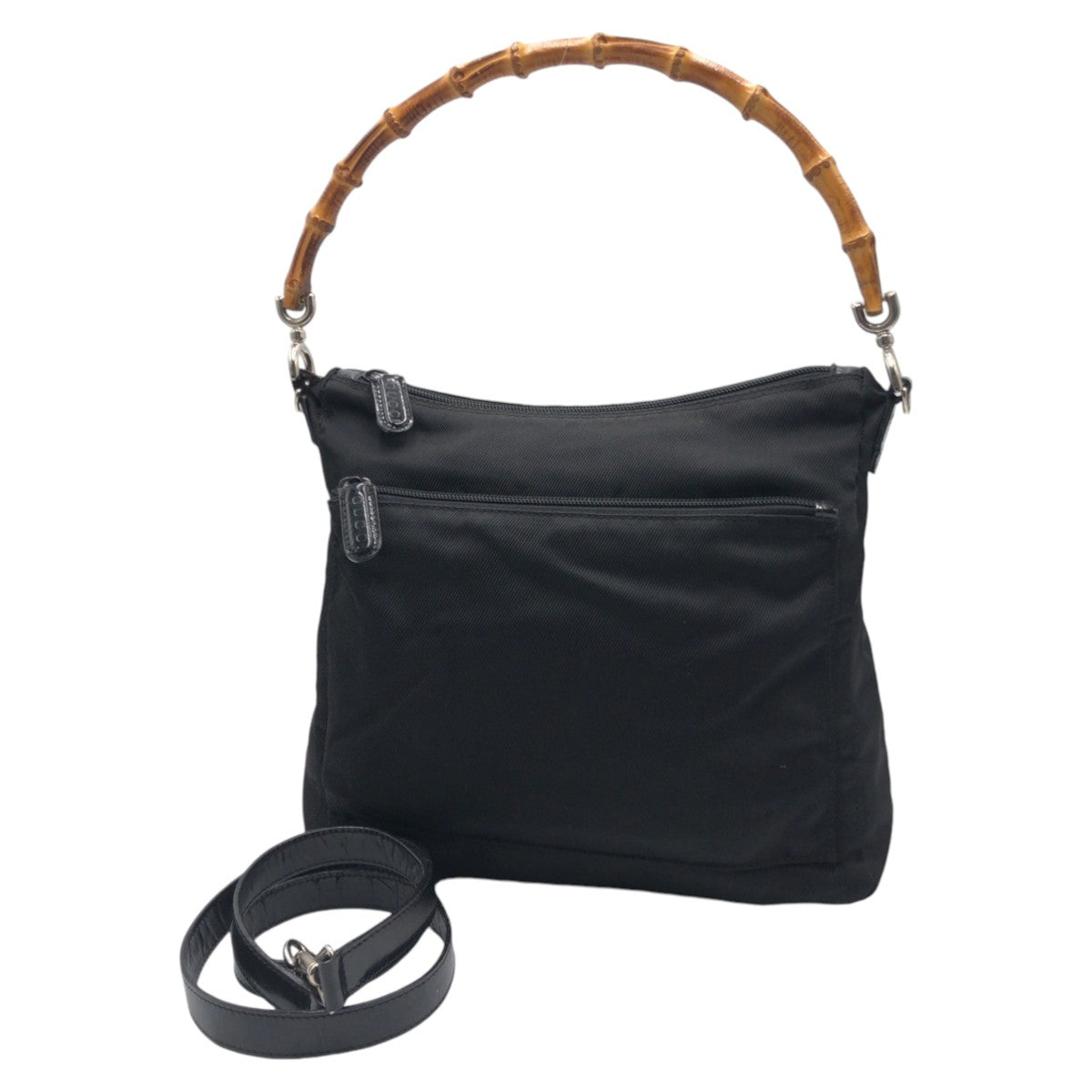 GUCCI Handbag Nylon Black black Handbag Shoulder Bag 2way Bamboo Women Used Authentic