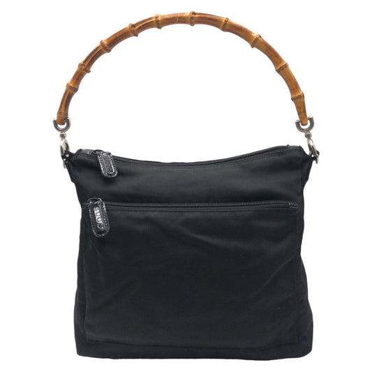 GUCCI Handbag Nylon Black black Handbag Shoulder Bag 2way Bamboo Women Used Authentic