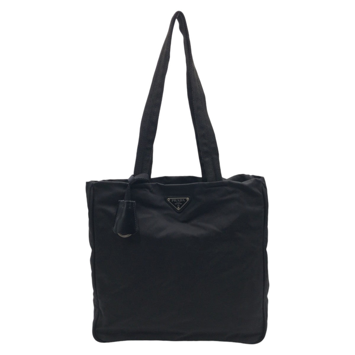 PRADA Tote Bag Nylon Black black Tote Bag Shoulder Bag Handbag Test Triangular logo Women Used Authentic