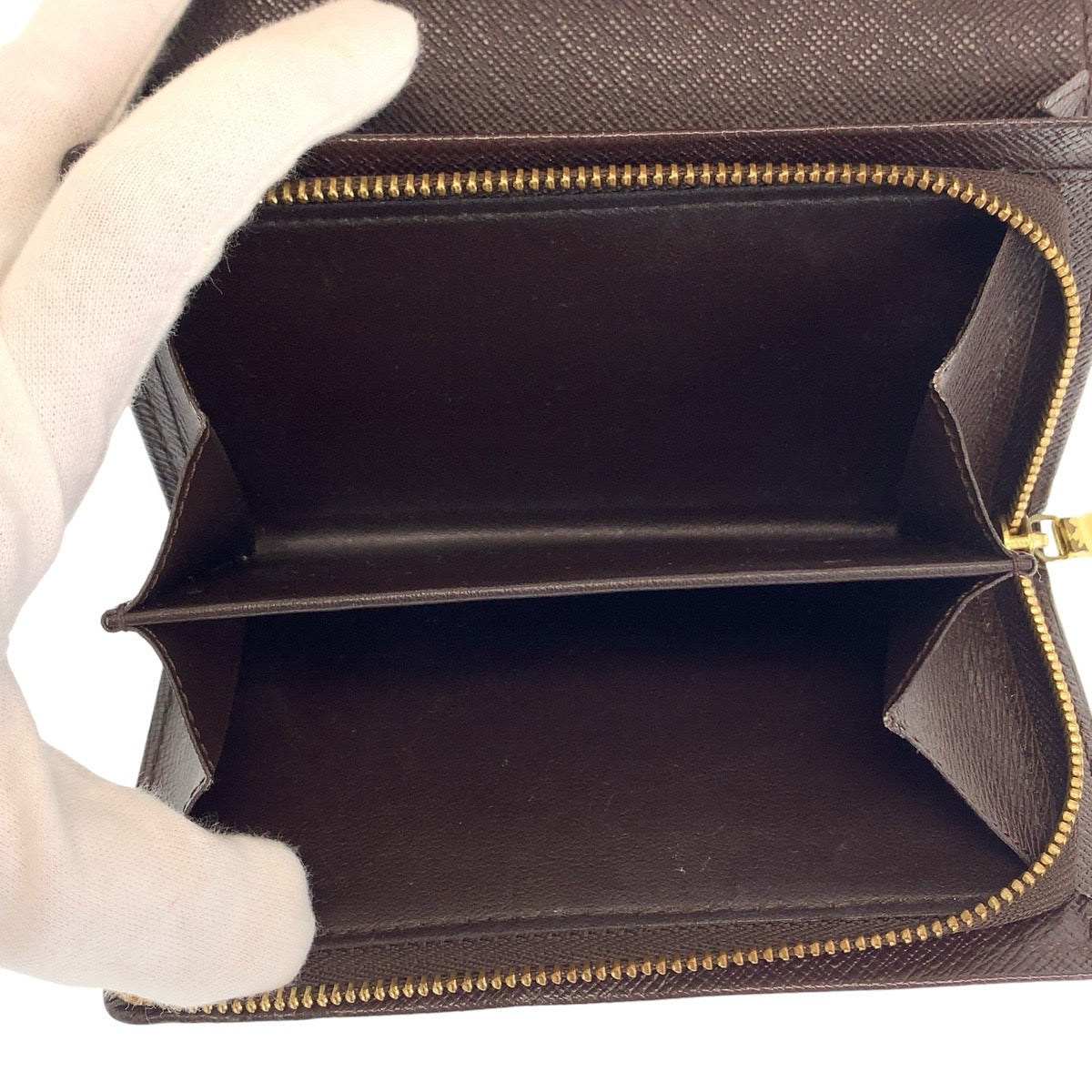 LOUIS VUITTON Bifold Wallet N61730 PVC Brown Gold Metal Folding wallet Compact wallet Damier Portefeuille Tresol Women Used Authentic