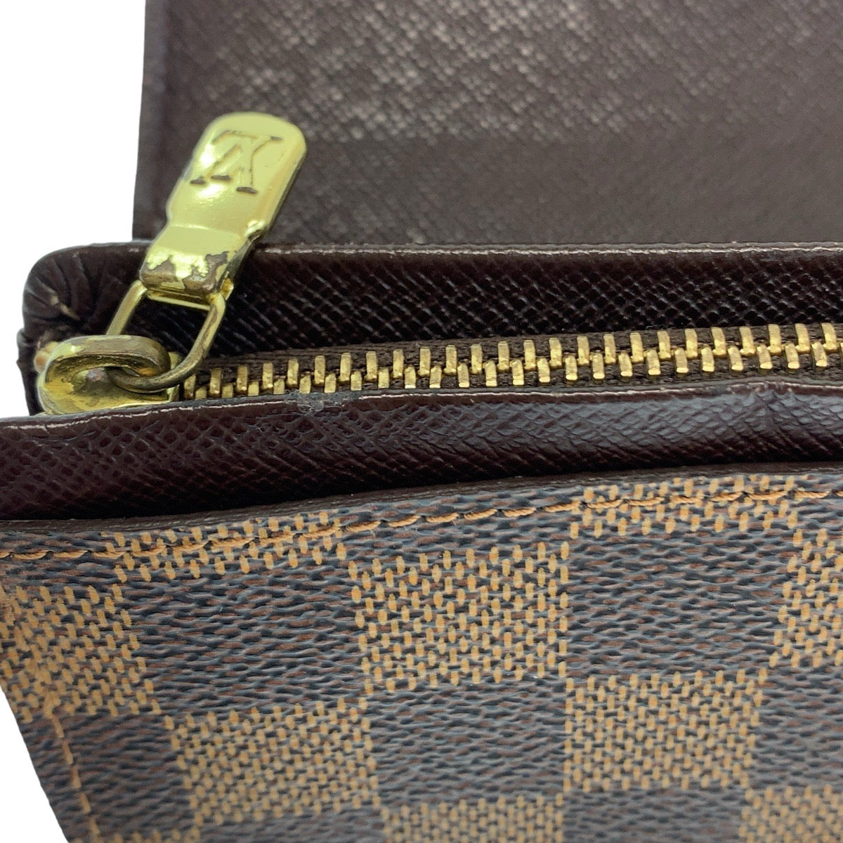 LOUIS VUITTON Bifold Wallet N61730 PVC Brown Gold Metal Folding wallet Compact wallet Damier Portefeuille Tresol Women Used Authentic