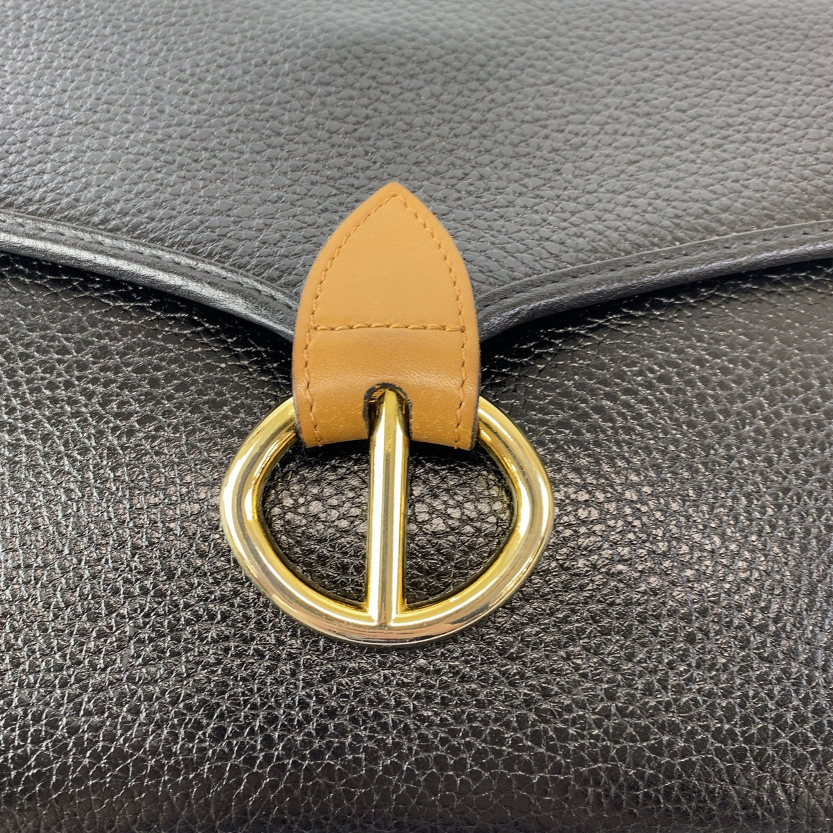 Dior Shoulder Bag leather Black Gold Metal Crossbody Shoulder Bag Pochette Women Used Authentic
