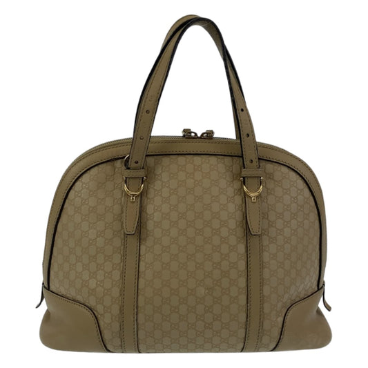 GUCCI Handbag 309617 leather Beige Gold Metal Handbag 2WAY Shoulder Bag Micro Guccisima Women Used Authentic