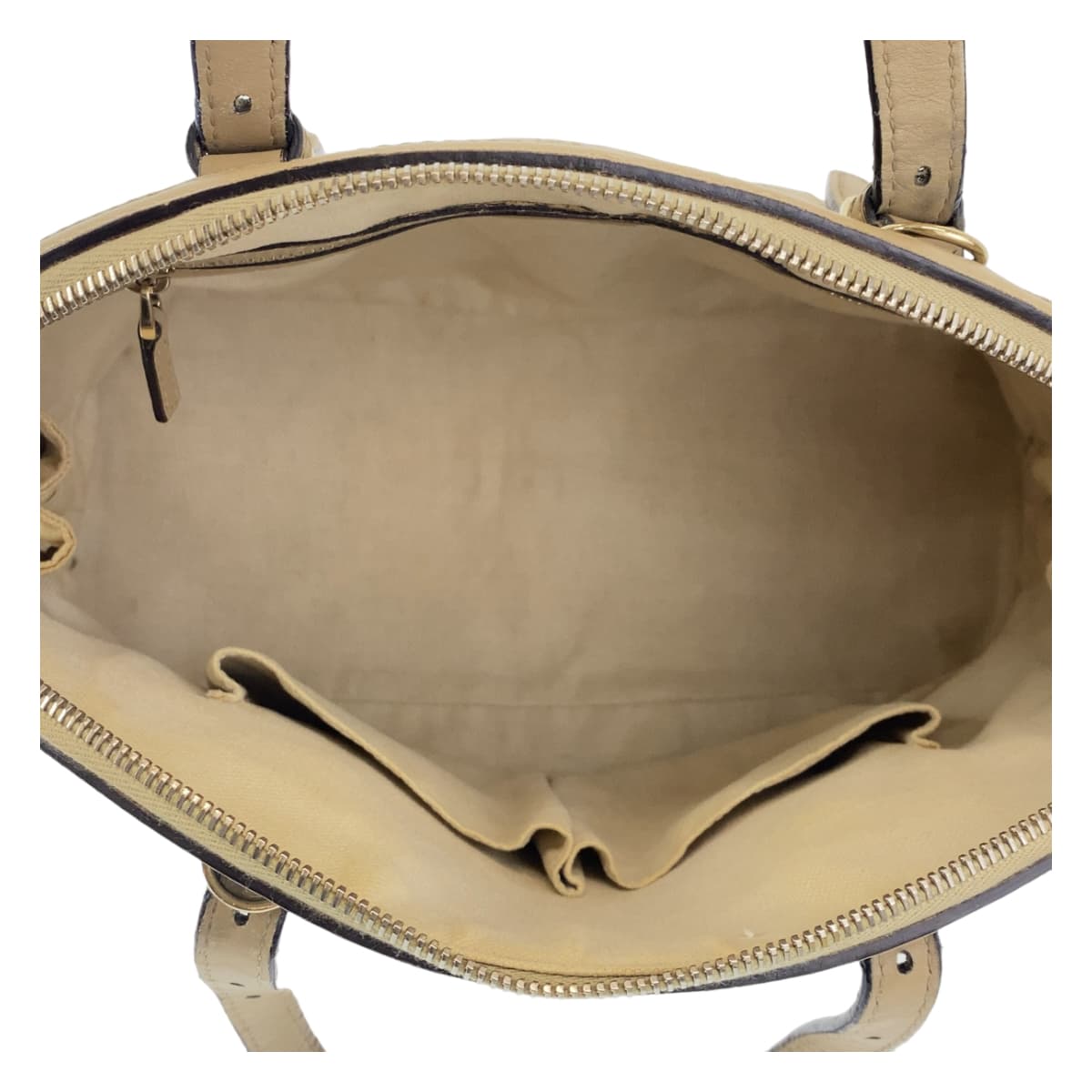 GUCCI Handbag 309617 leather Beige Gold Metal Handbag 2WAY Shoulder Bag Micro Guccisima Women Used Authentic