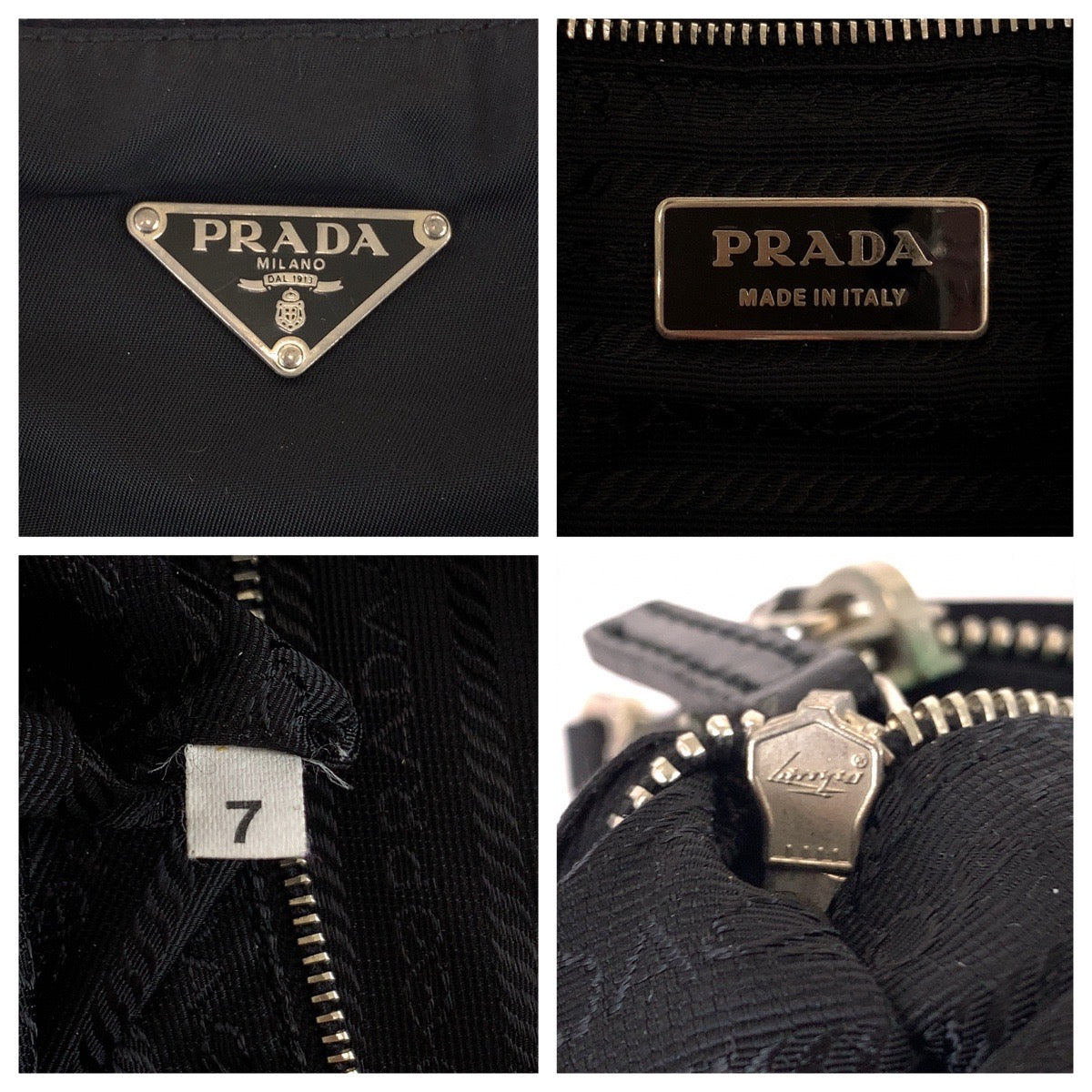 PRADA Shoulder Bag Nylon Black SilverMetal Shoulder Bag Crossbody Messenger Bag Test Triangle With logo mens Used Authentic