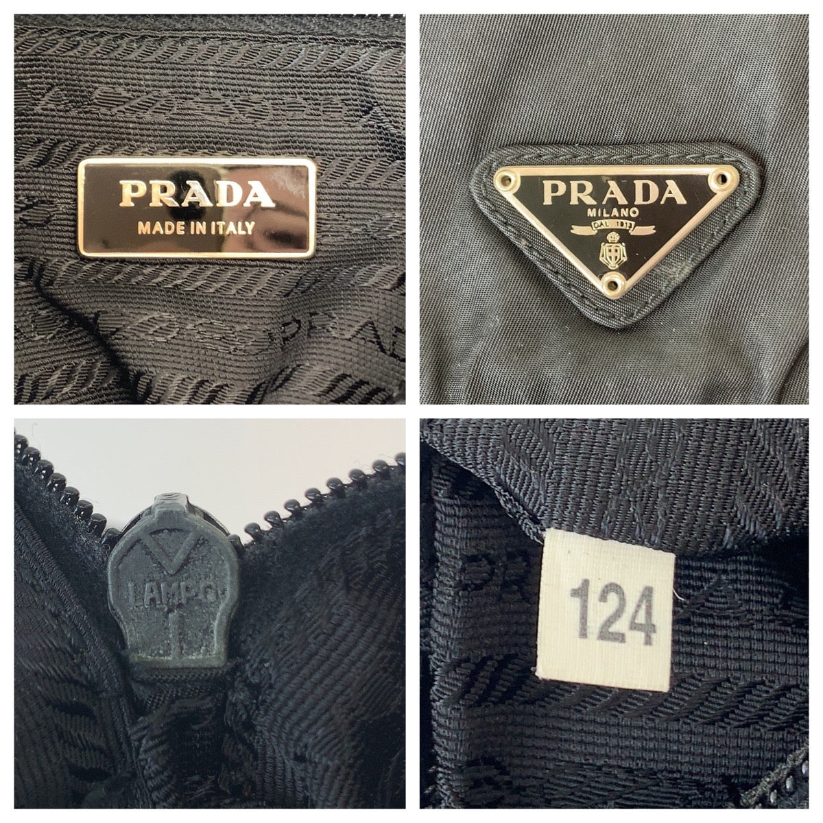 PRADA Shoulder Bag 1BD994 Nylon Black SilverMetal Shoulder Bag Crossbody Test Triangle With logo Women Used Authentic
