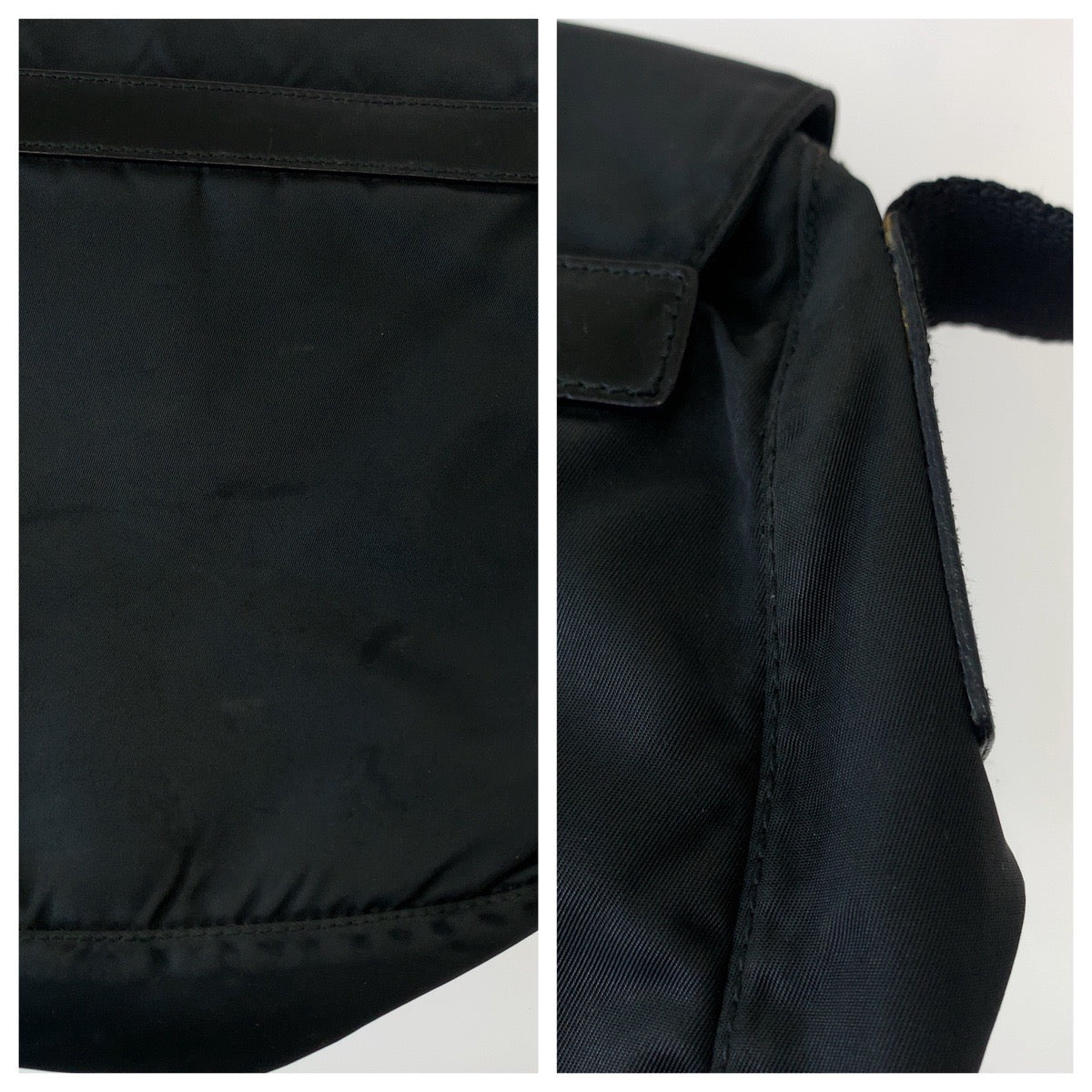 PRADA Shoulder Bag 1BD994 Nylon Black SilverMetal Shoulder Bag Crossbody Test Triangle With logo Women Used Authentic