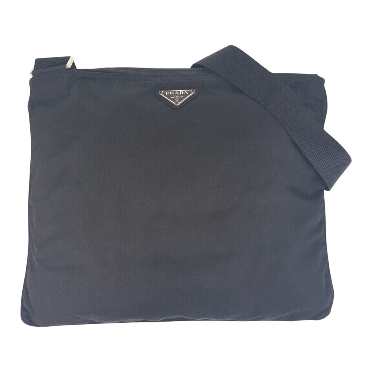PRADA Shoulder Bag 42 Nylon Black SilverMetal Crossbody Shoulder Bag Unisex Test Triangle With logo Women(Unisex) Used Authentic