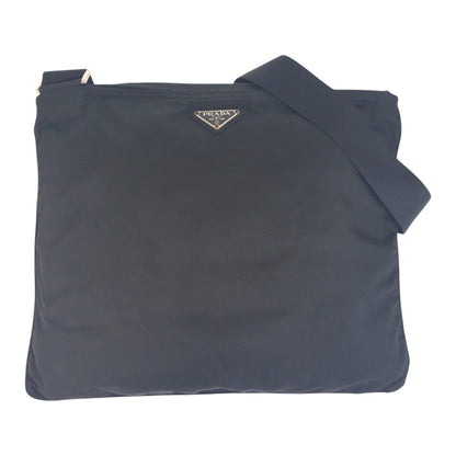 PRADA Shoulder Bag 42 Nylon Black SilverMetal Crossbody Shoulder Bag Unisex Test Triangle With logo Women(Unisex) Used Authentic
