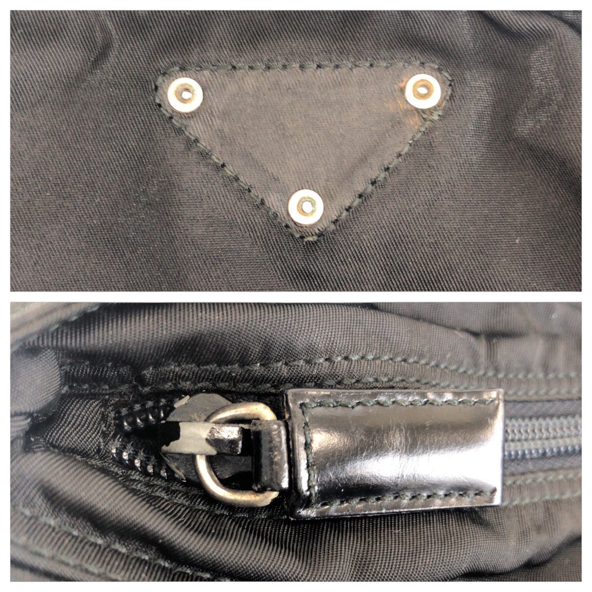 PRADA Shoulder Bag 42 Nylon Black SilverMetal Crossbody Shoulder Bag Unisex Test Triangle With logo Women(Unisex) Used Authentic