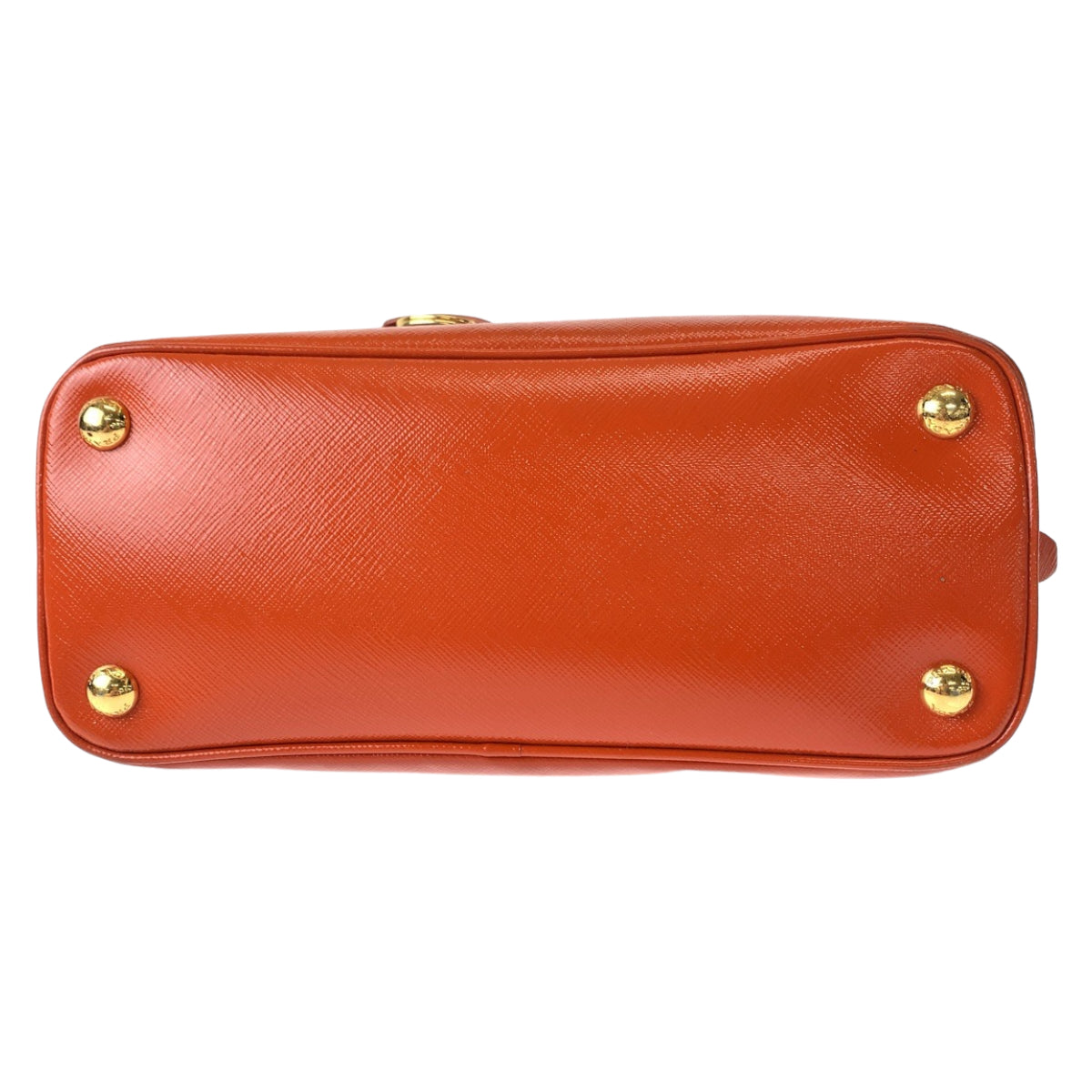 PRADA Shoulder Bag BL0838 leather Orange GoldMetal Promenade Patent Saffiano Triangle With logo