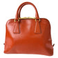 PRADA Shoulder Bag BL0838 leather Orange GoldMetal Promenade Patent Saffiano Triangle With logo