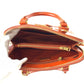 PRADA Shoulder Bag BL0838 leather Orange GoldMetal Promenade Patent Saffiano Triangle With logo
