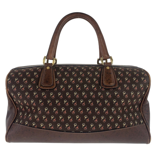 GUCCI Boston Duffel bag Nylon, Leather Brown Gold Metal Boston Duffel bag Crossbody Shoulder Bag 2way Old Gucci Horsebit Pattern Women Used Authentic
