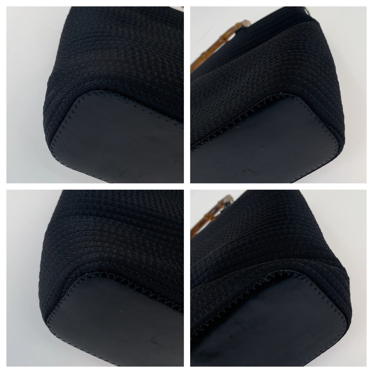 GUCCI Tote Bag 000 1998 0540 Canvas, Leather Black Silver Metal Tote Bag handbag Bamboo Women Used Authentic