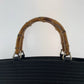 GUCCI Tote Bag 000 1998 0540 Canvas, Leather Black Silver Metal Tote Bag handbag Bamboo Women Used Authentic