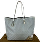 GUCCI Tote Bag 169945 GG canvas, leather Silver Metal Tote Bag Shoulder Bag Interlocking Newbrit Women Used Authentic