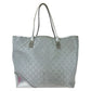 GUCCI Tote Bag 169945 GG canvas, leather Silver Metal Tote Bag Shoulder Bag Interlocking Newbrit Women Used Authentic