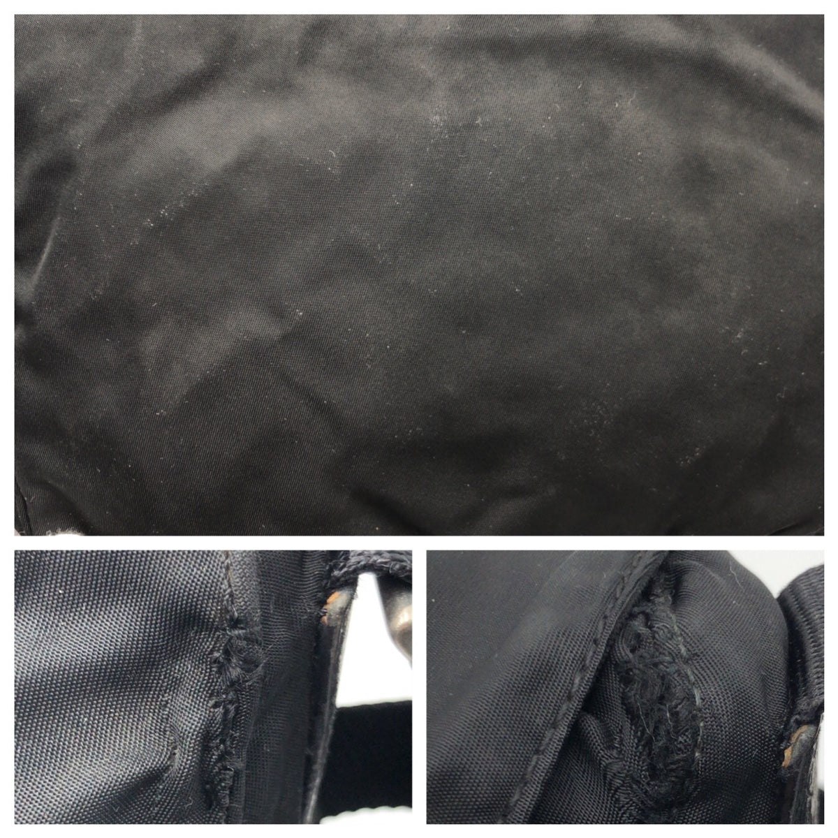 PRADA Shoulder Bag Nylon Black black Shoulder back pochette Test Triangular logo mens Used Authentic