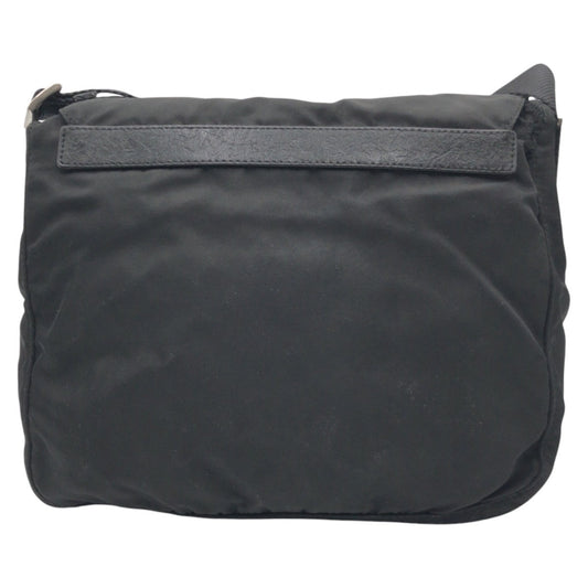 PRADA Shoulder Bag Nylon Black black Shoulder back pochette Test Triangular logo mens Used Authentic