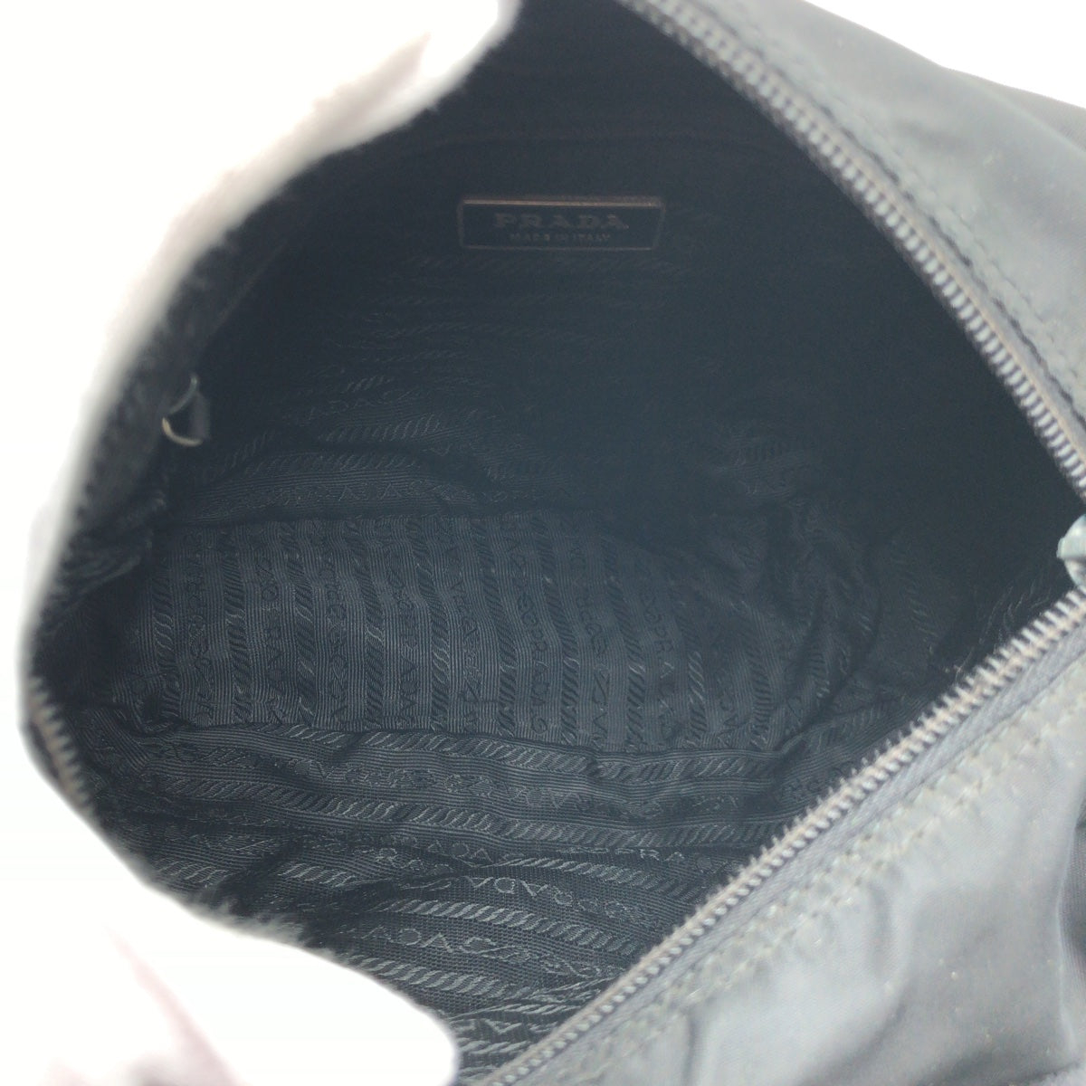 PRADA Shoulder Bag Nylon Black black Shoulder back pochette Test Triangular logo mens Used Authentic