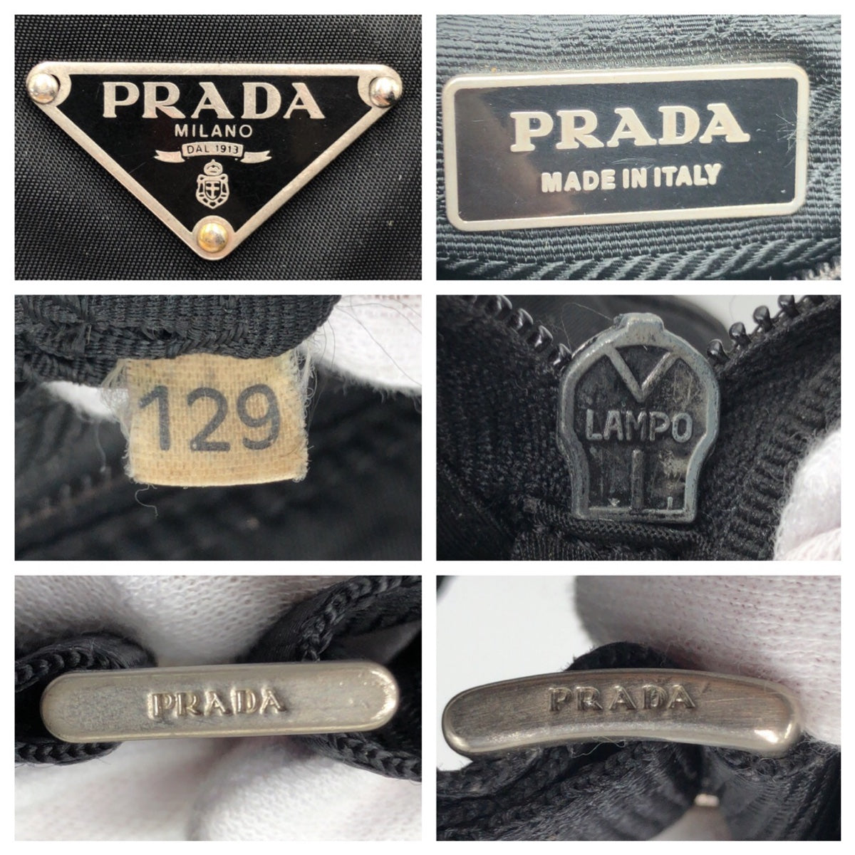 PRADA Shoulder Bag Nylon Black black Shoulder back pochette Test Triangular logo mens Used Authentic