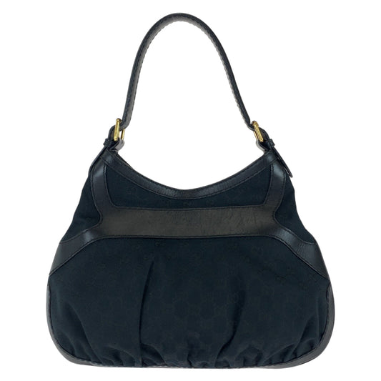 GUCCI Shoulder Bag 189885 GG canvas, leather Black GoldMetal Shoulder Bag handbag Queen Hobo Women Used Authentic