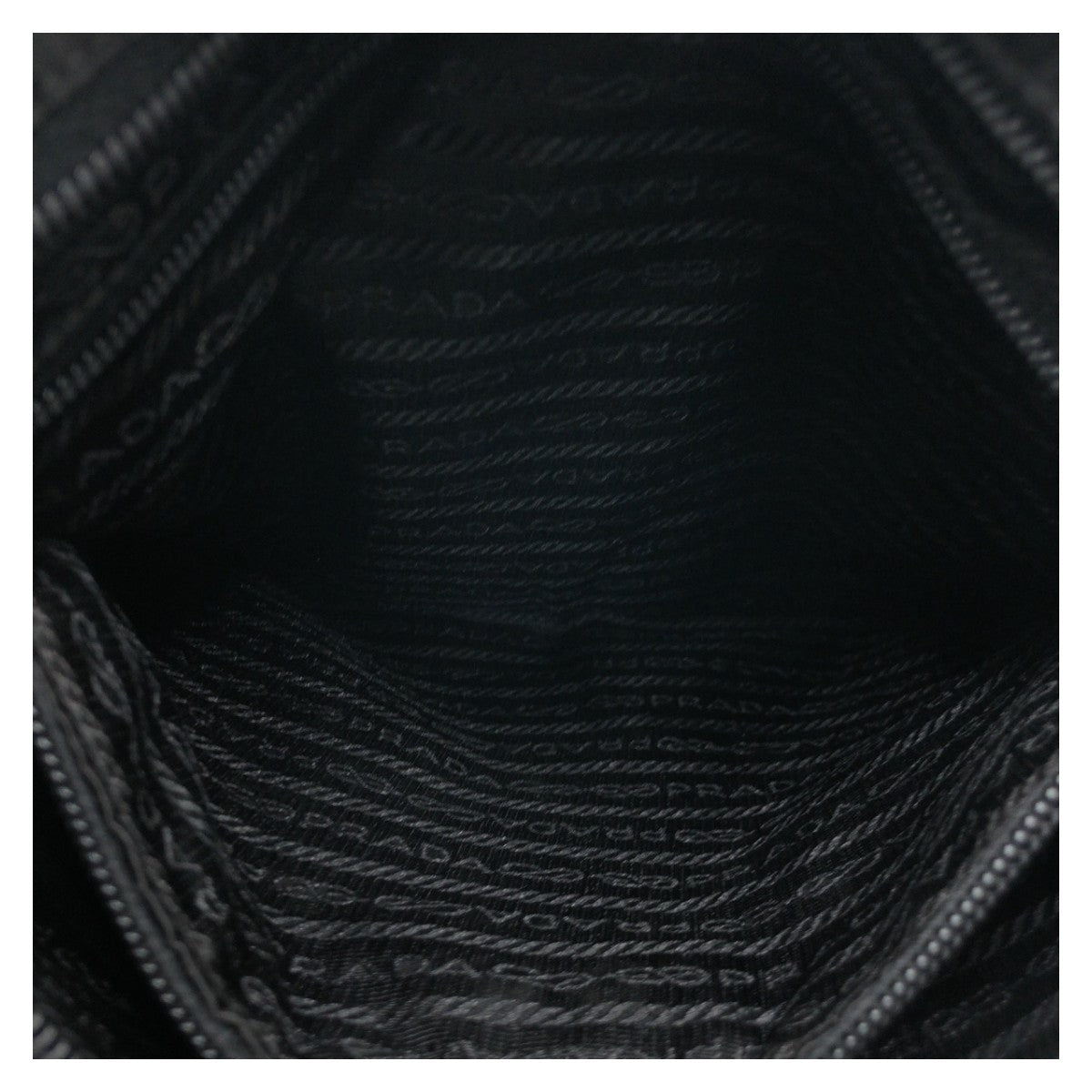 PRADA Shoulder Bag Nylon Black SilverMetal Shoulder Bag pochette Test Triangle With logo mens Used Authentic