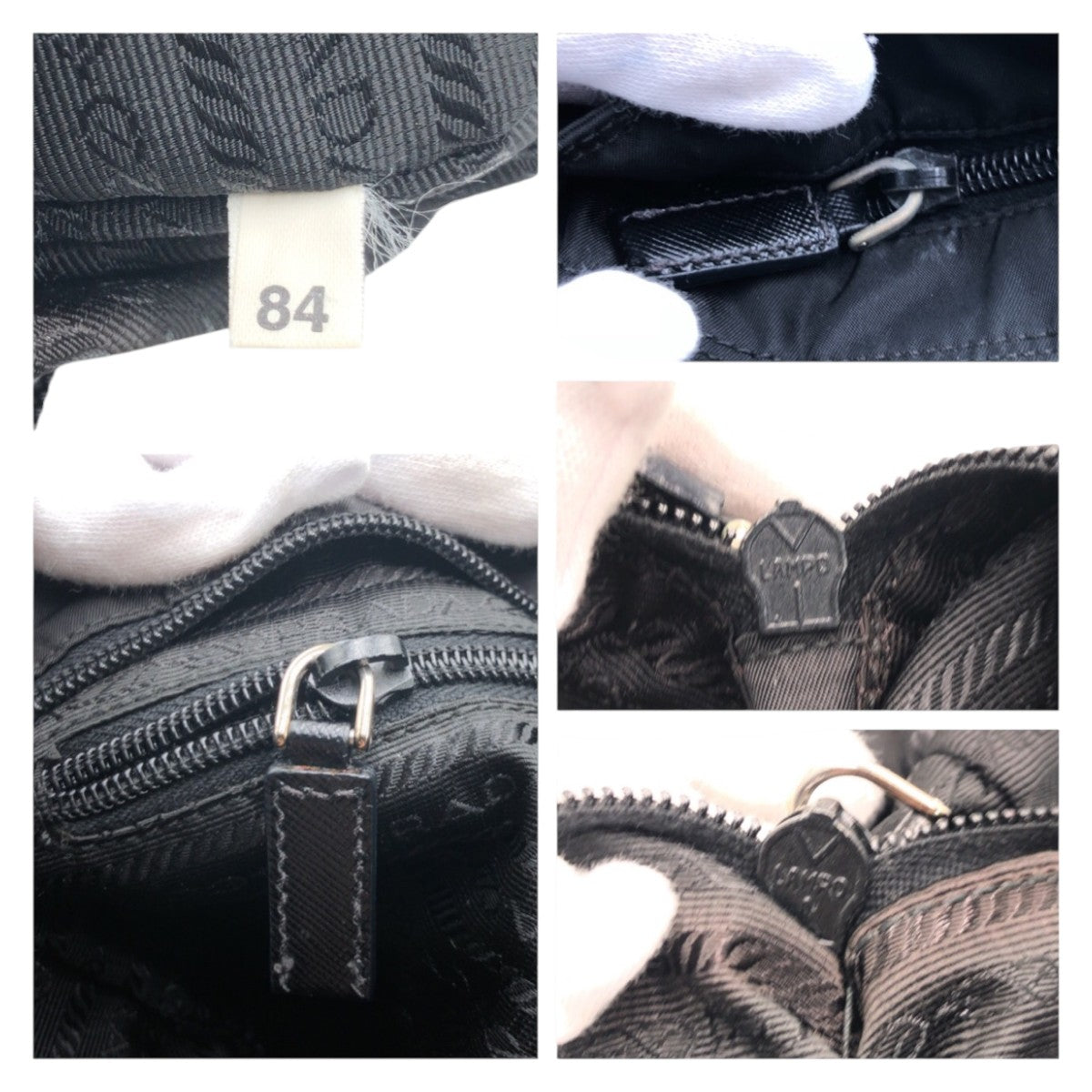 PRADA Shoulder Bag Nylon Black SilverMetal Shoulder Bag pochette Test Triangle With logo mens Used Authentic
