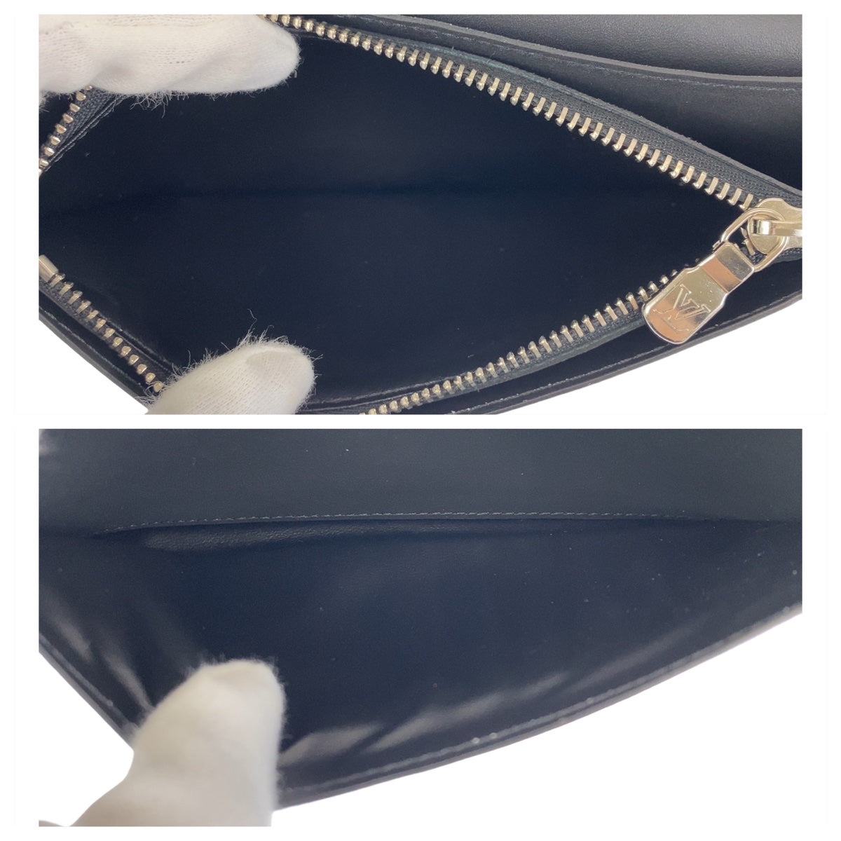 LOUIS VUITTON Long Wallet Purse M81440 leather Blue Yellow SilverMetal Long Wallet Purse Taurillon Clemence Portefeuille Braza mens Used Authentic