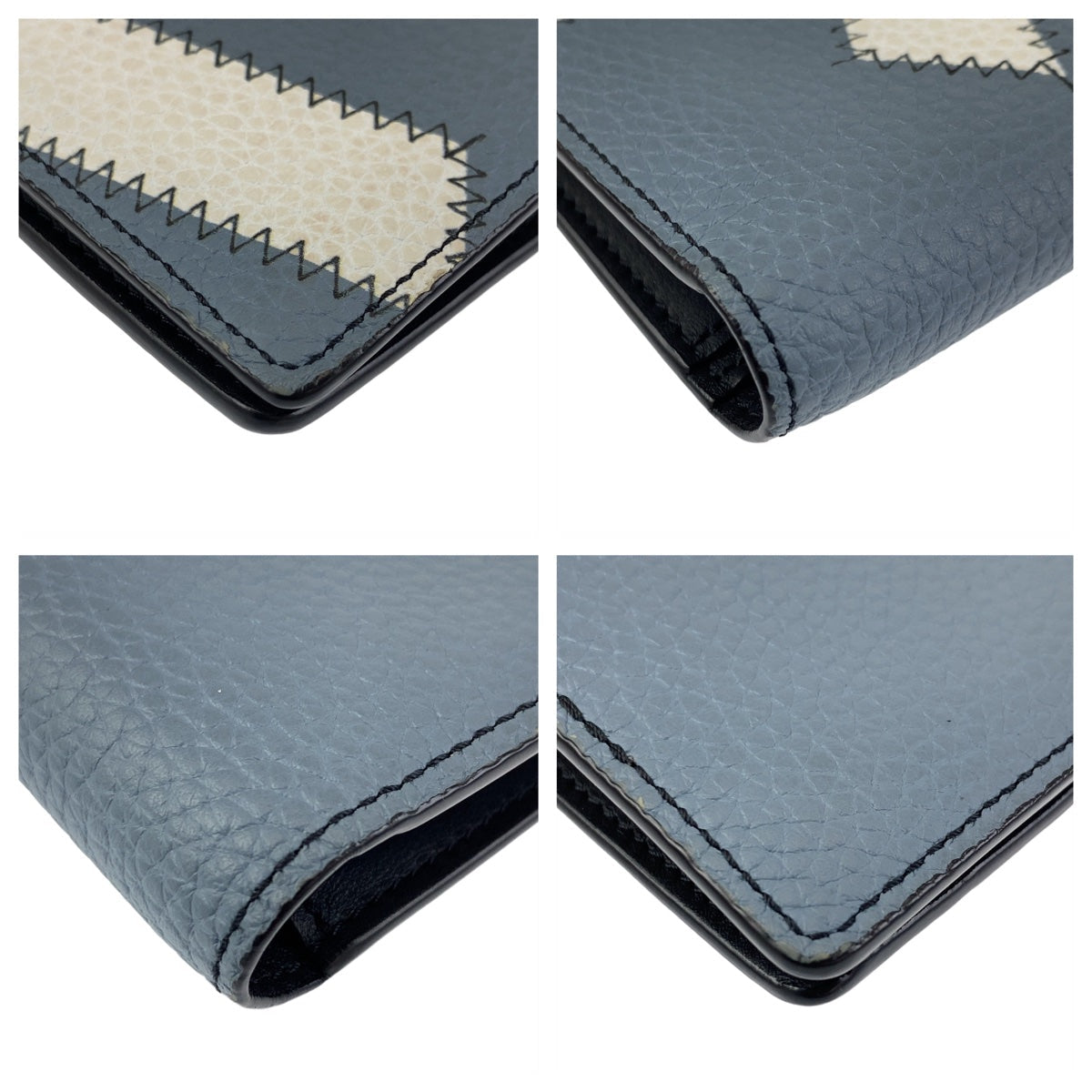 LOUIS VUITTON Long Wallet Purse M81440 leather Blue Yellow SilverMetal Long Wallet Purse Taurillon Clemence Portefeuille Braza mens Used Authentic