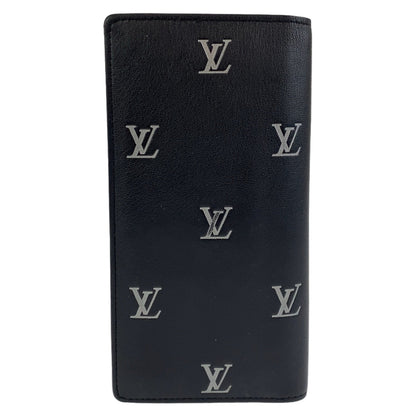LOUIS VUITTON Long Wallet Purse M83190 leather Black SilverMetal Long Wallet Purse Brazon Portefeuille Braza mens Used Authentic
