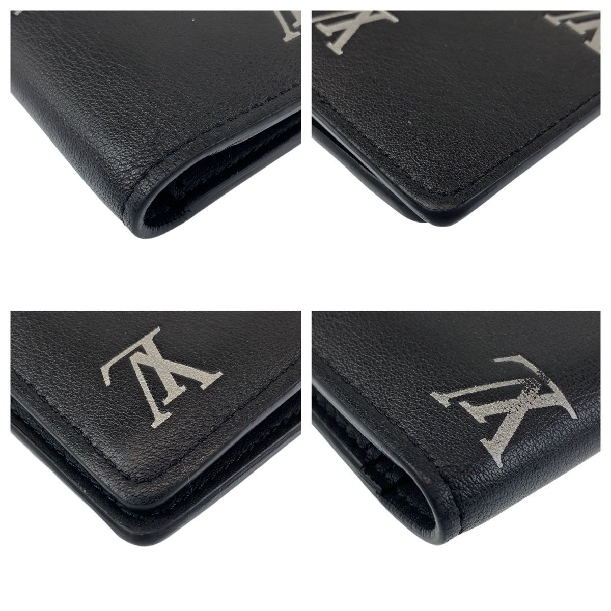 LOUIS VUITTON Long Wallet Purse M83190 leather Black SilverMetal Long Wallet Purse Brazon Portefeuille Braza mens Used Authentic