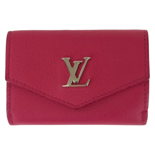 LOUIS VUITTON Tri-fold wallet M67858 leather Pink SilverMetal Folding wallet Compact wallet Portefeuille Rock Mini Women Used Authentic