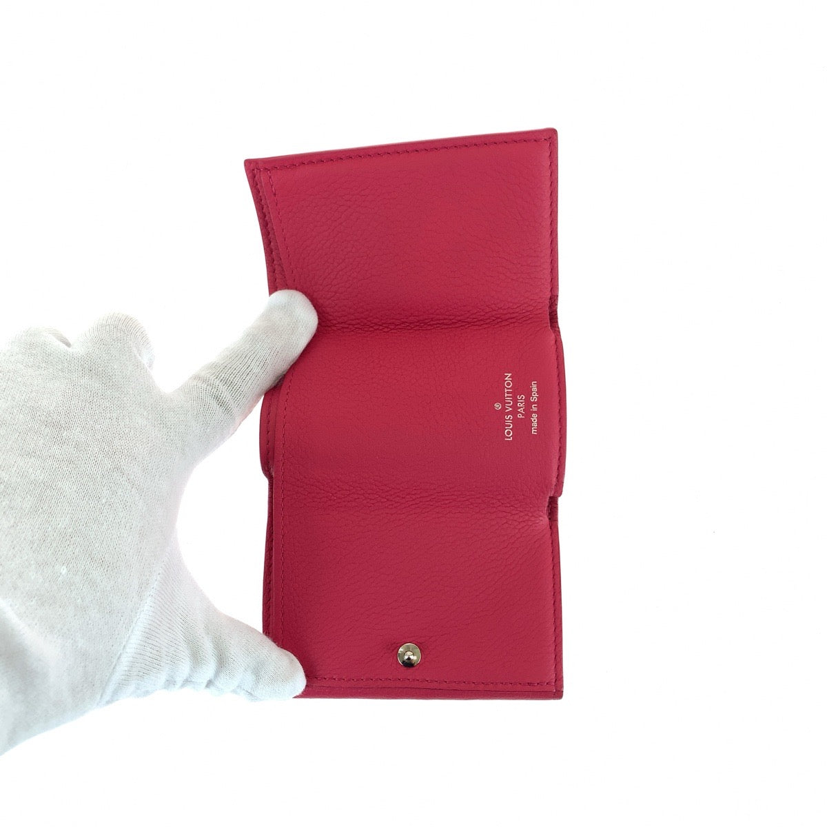 LOUIS VUITTON Tri-fold wallet M67858 leather Pink SilverMetal Folding wallet Compact wallet Portefeuille Rock Mini Women Used Authentic