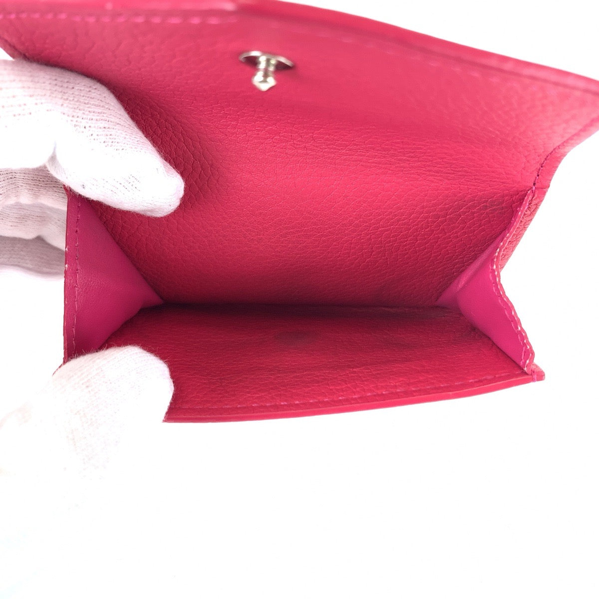 LOUIS VUITTON Tri-fold wallet M67858 leather Pink SilverMetal Folding wallet Compact wallet Portefeuille Rock Mini Women Used Authentic