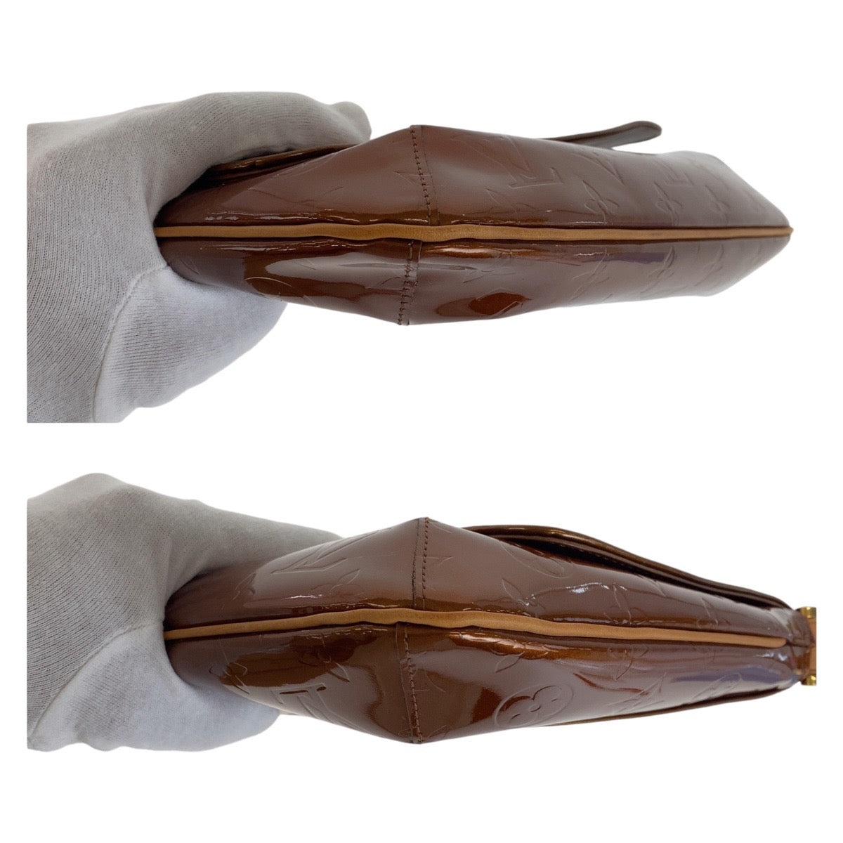 LOUIS VUITTON Shoulder Bag M91124 Patent leather, leather Bronze Brown GoldMetal Shoulder Bag Messenger bag Vernis Thompson Street Women Used Authentic