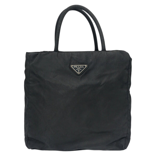 PRADA Tote Bag Nylon Black black Tote Bag handbag Test Triangular logo Women Used Authentic
