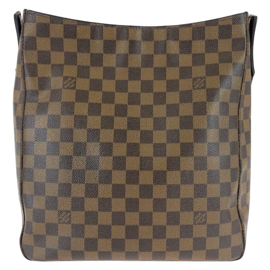 LOUIS VUITTON Shoulder Bag N51144 PVC, Leather Brown Gold Metal Damier LoopingGM Women Used Authentic
